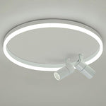 16'' Round Dimmable Adjustable Flush Mount Light with 2 Spotlights Track Lights