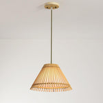 Decorative Long Pendant Light Bar Pendant Light With a Brisk Bamboo Shade