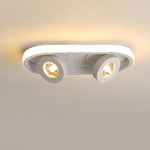 Rectangular Strip Flush Mount Kitchen Lighting Ceiling Light with Adjustable 2 Spotlight