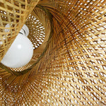 24'' Modern Farmhouse Curved Bamboo Pendant Light