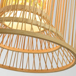 Multi-Layer Cylindrical Cage Pendant Light Decorative Bamboo Pendant Light