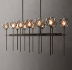 Boule De Cristal Smoke Glass Double Linear Chandelier 60"
