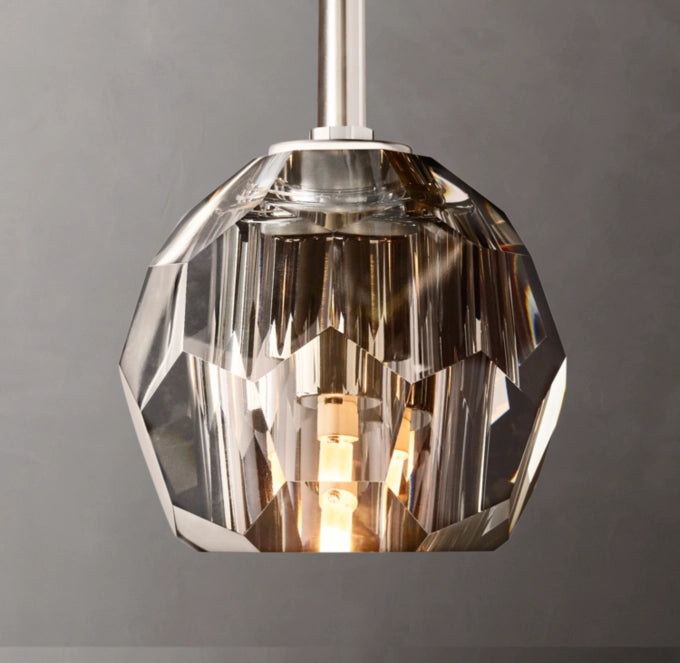 Boule De Cristal Smoke Glass Rod Pendant