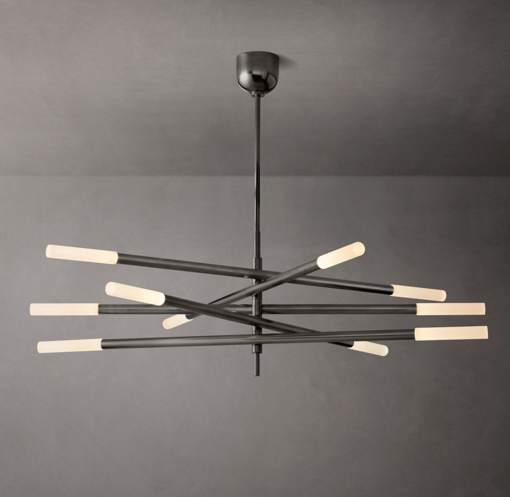 Rousseau 10-Light Mobile Etched Rod Chandelier