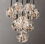 Boule De Cristal Clear Glass Round Cluster Chandelier 14"