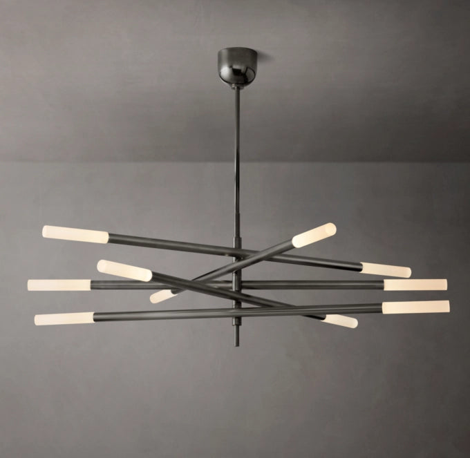 Rousseau 10-Light Mobile Etched Rod Chandelier