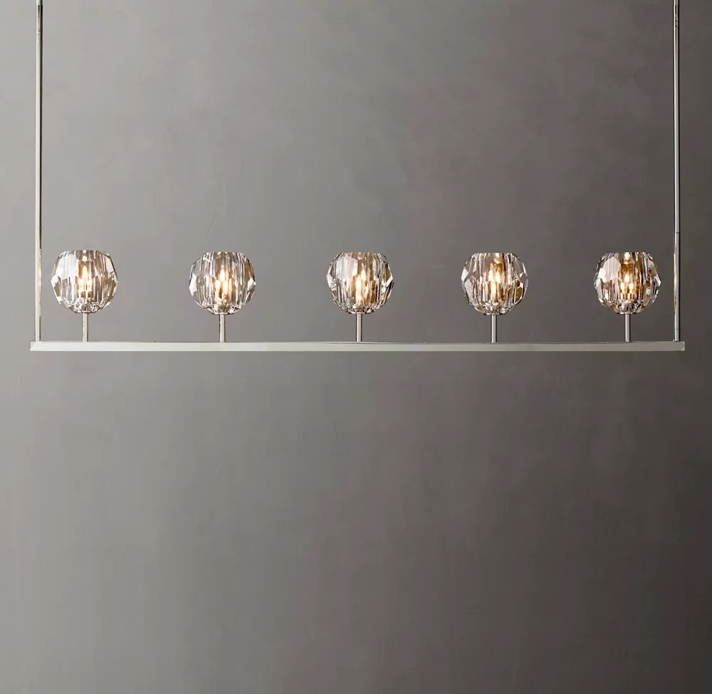 Boule De Cristal Clear Glass Linear Chandelier 48"
