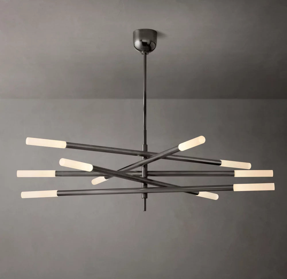Rousseau 10-Light Mobile Etched Rod Chandelier