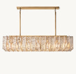 Lattice Smoke Glass Linear Chandelier 67"