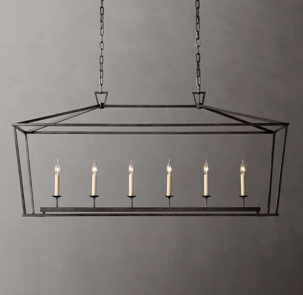 19th C. English Openwork Rectangular Chandelier 54"