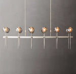 Boule De Cristal Smoke Glass Double Linear Chandelier 60"