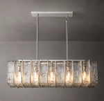 Lattice Clear Glass Rectangular Chandelier 49"