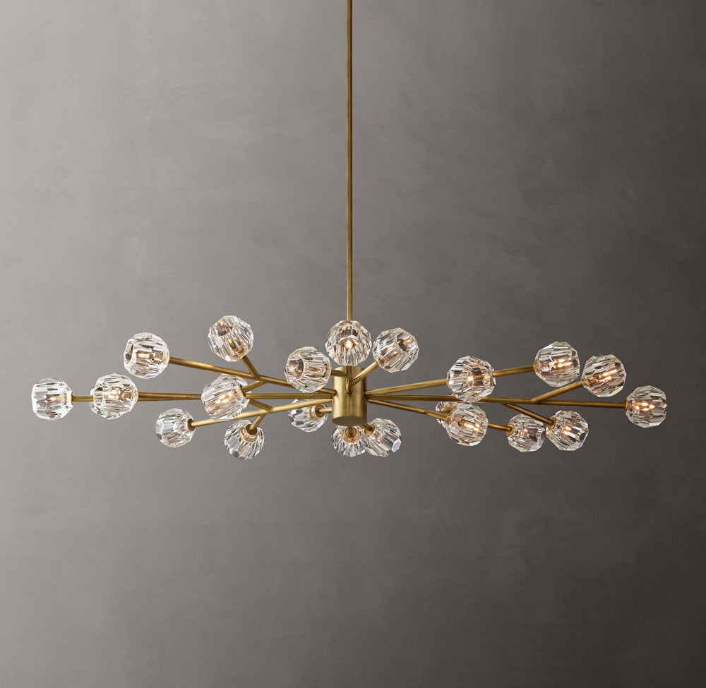 Boule De Cristal Clear Glass Oval Chandelier 72"
