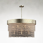 Crystal Curtain 12-Light 36-Inch Champagne Silver Chandelier Ceiling Fixture
