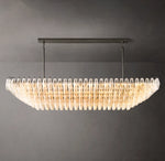 Chiara Clear Glass Tiered Rectangular Chandelier 74"