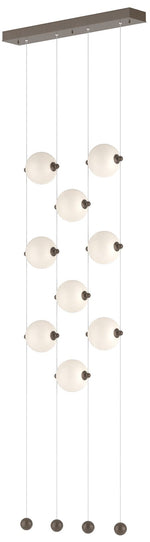 Abacus 9-Light Ceiling-to-Floor LED Pendant - Bronze - Opal