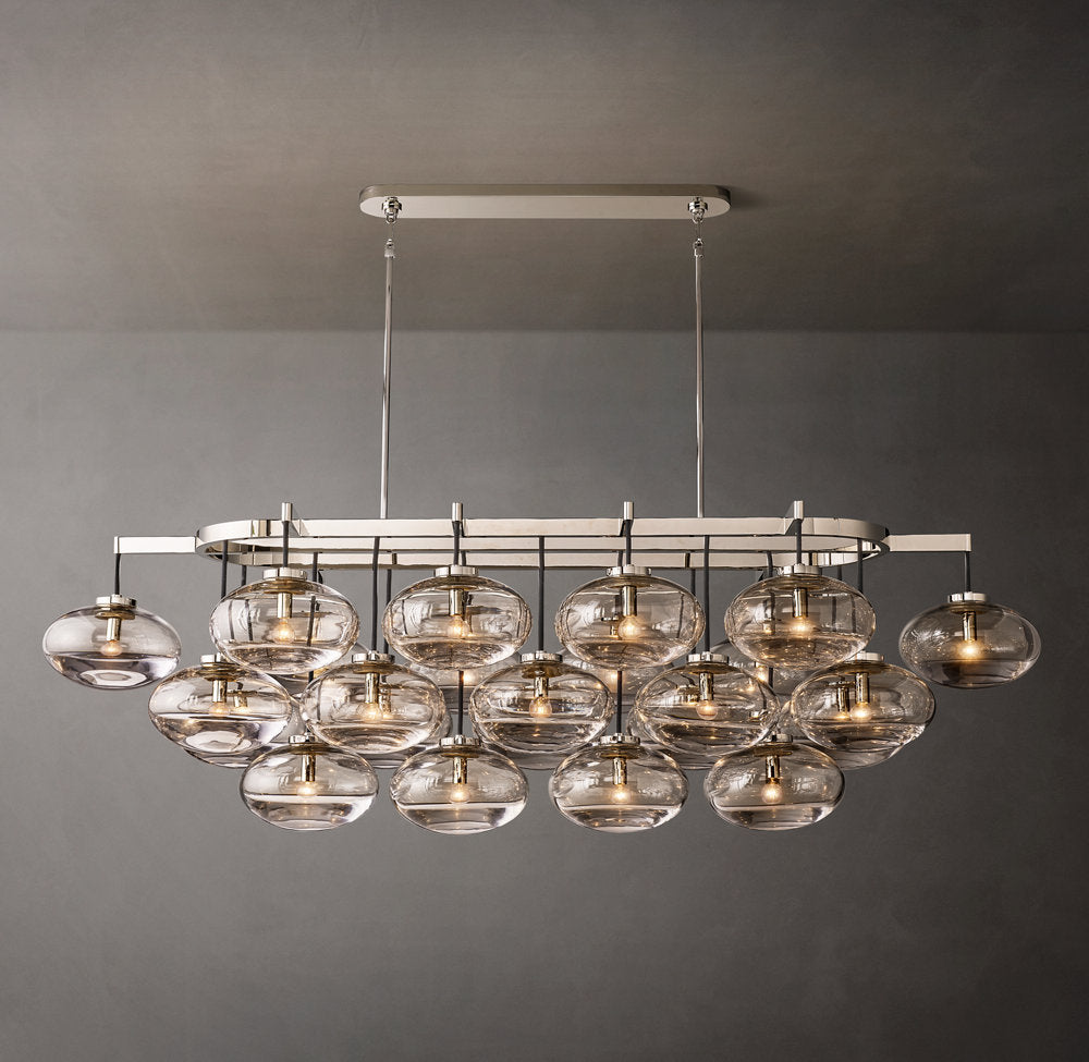 Cabrette Clear Glass Linear Chandelier 72"