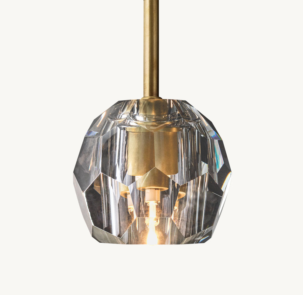 Boule De Cristal Smoke Glass Rod Pendant