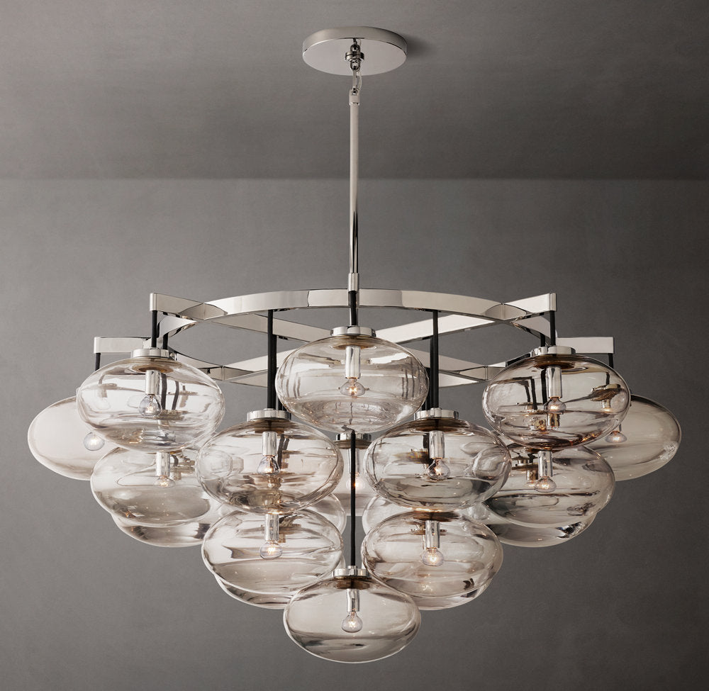 Cabrette Clear Glass Round Chandelier 48"