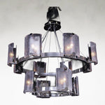 Claritas Twelve-Light 38-Inch Nickel Two-Tier Chandelier