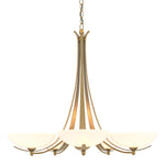 Aegis Modern Brass 5 Arm Chandelier With Opal Glass