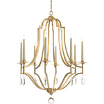 Leaha Eight-Light 37.5 Inch Gold Leaf Chandelier Ceiling Fixture