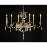 Marquis Crystal 6-Light 36-Inch Vintage Silver Leaf Chandelier Ceiling Light