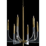 Acrylic 6-Light Brass and Acrylic Ceiling Chandelier