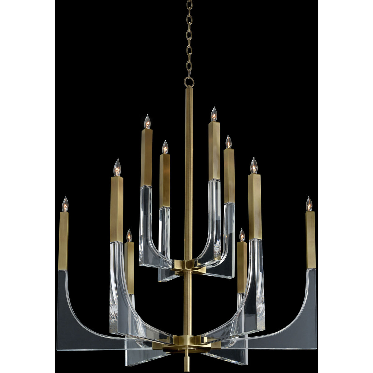 Brass and Acrylic Ceiling Chandelier Light
