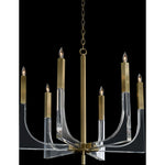 Acrylite 6-Light Brass and Acrylic Ceiling Chandelier