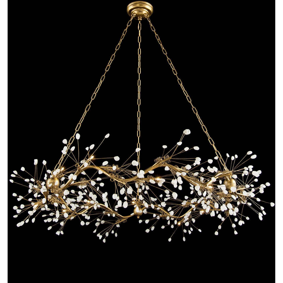 Waving Twelve-Light Stone Chandelier Ceiling Fixture