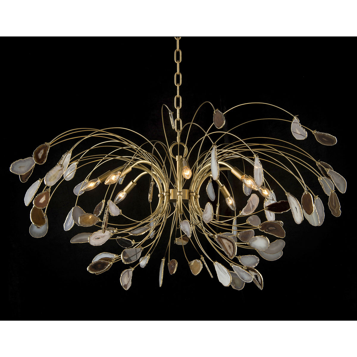 Leeya 8-Light Agate and Brass Chandelier Ceiling Fixture