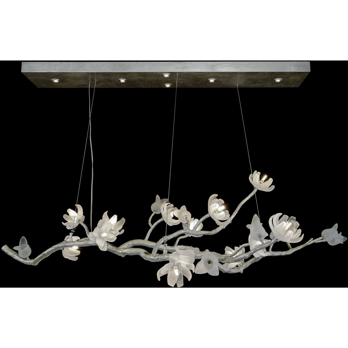Churipo 19-Light Light Silver Leaf Ceiling Chandelier