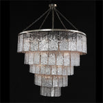 Twilighting 24-Light 50.25-Inch Silver Slumped Glass Chandelier Ceiling Fixture