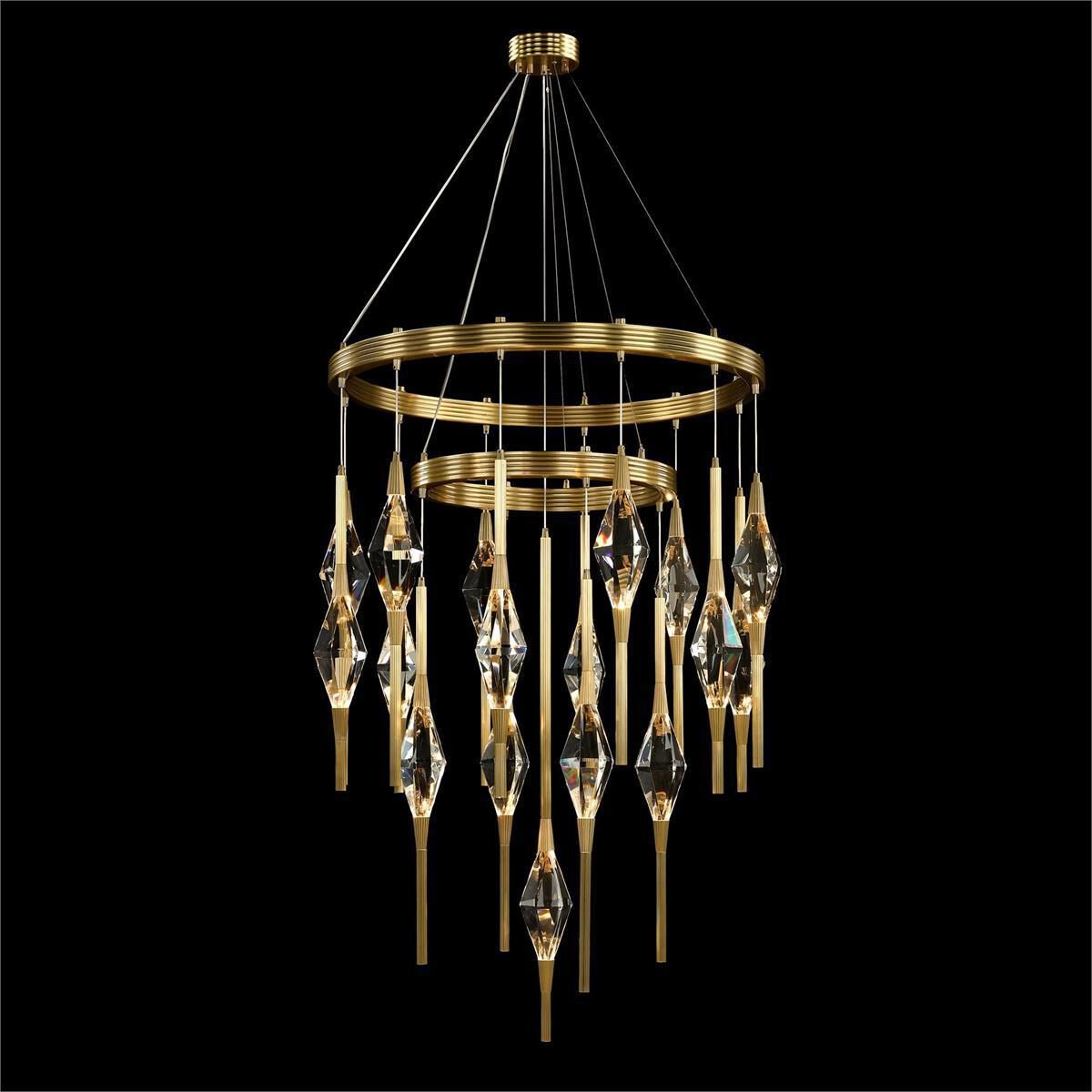 Sprezzaturas 17-Light 36-Inch Honeyed Brass Chandelier Ceiling Fixture