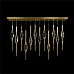 Sprezzatura Twelve-Light 66-Inch Honey Brass Linear Chandelier Ceiling Light