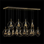 Bergamos 14-Light 42-Inch Brass and Polished Nickel Rectangular Chandelier Ceiling Light