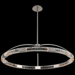Allegri Athena 43"W Polish Nickel LED Crystal Ring Pendant