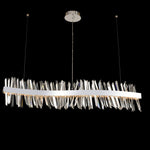 Allegri Glacier 60" Wide LED Chrome Crystal Wave Modern Linear Pendant