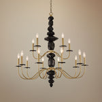 Allegri Piedra 38" Wide Brushed Brass 15-Light Chandelier