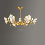 Brass Ring Frame Crystal Chandelier -Gold Metal, Crystal Accents Pendant Lights