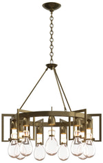 Apothecary Modern Brass Circular Chandelier With Clear Glass