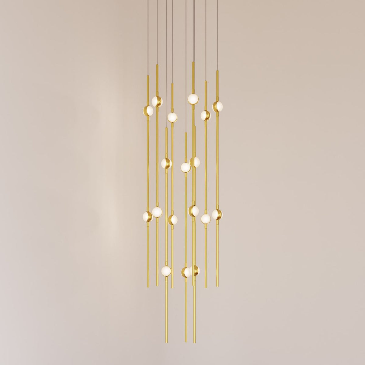 Aries 11.5"W Round Brass 3000K Short White Shade LED Pendant
