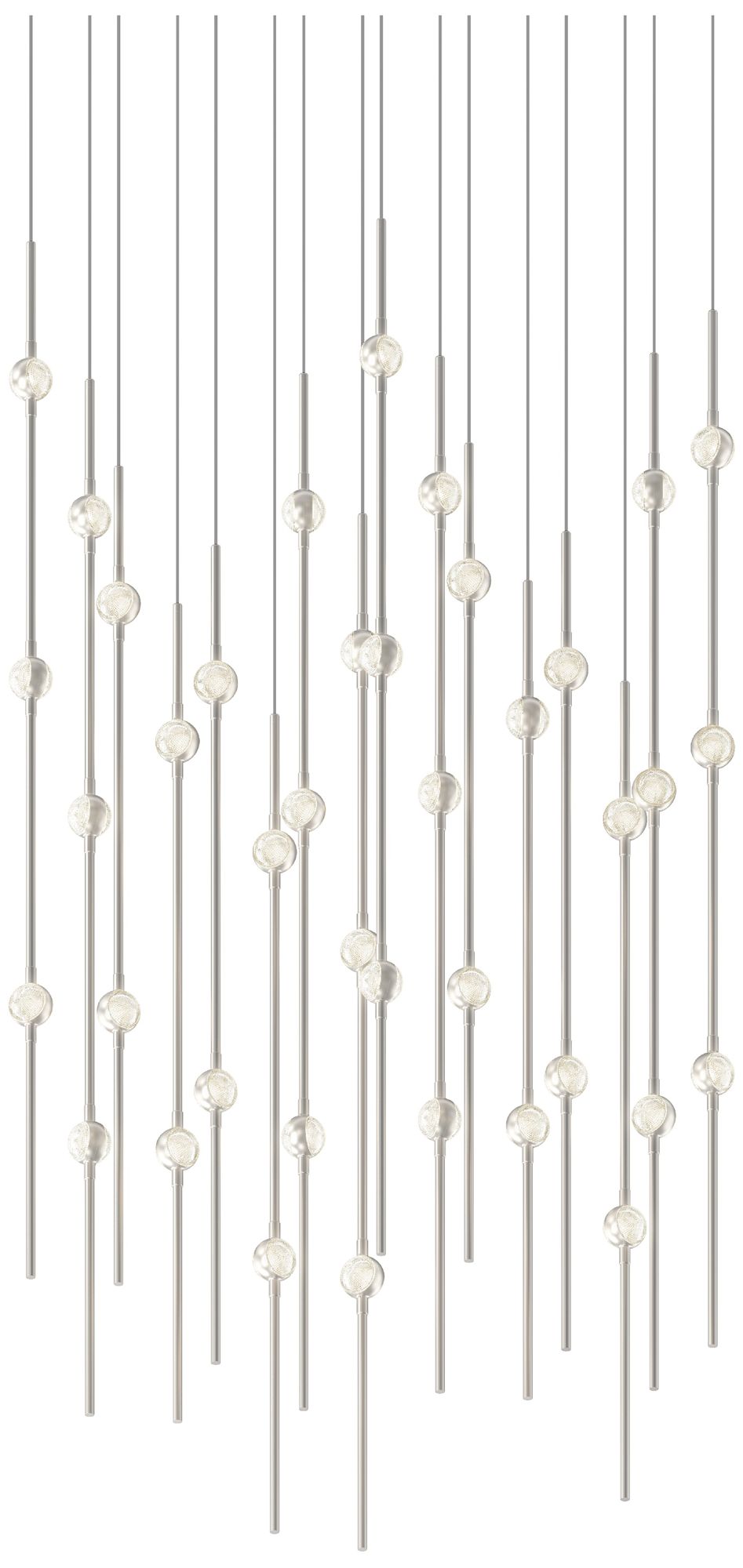 Aries 21.5"W Square Nickel 3000K Long Clear Shade LED Pendant