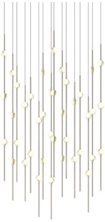 Aries 21.5"W Square Nickel 3000K Long White Shade LED Pendant