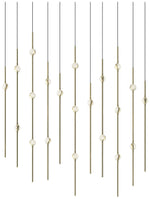 Aries 35.5"W Rectangle Brass 3000K Long Clear Shade LED Pendant