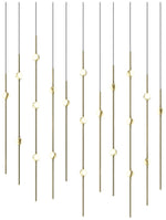 Aries 35.5"W Rectangle Brass 3000K Short White Shade LED Pendant