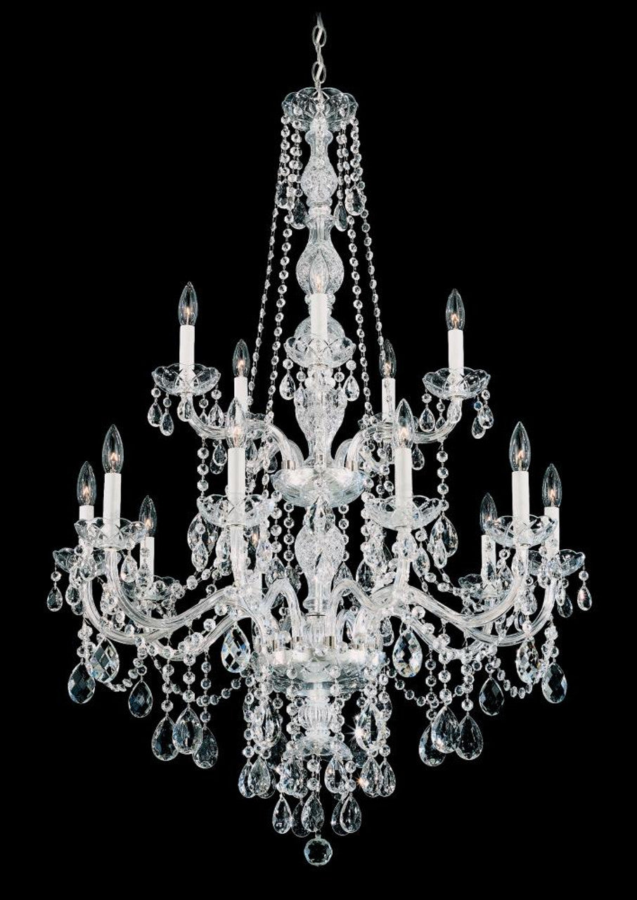 Sophia Chandelier, 12-Light, Antique Silver, Clear Swarovski Crystal, 39"W (6952-48S M63GM)