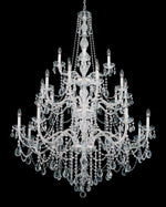 Arlington Chandelier, 15-Light, Silver, Clear Heritage Crystal, 32"W (1308-40H MVLXW)