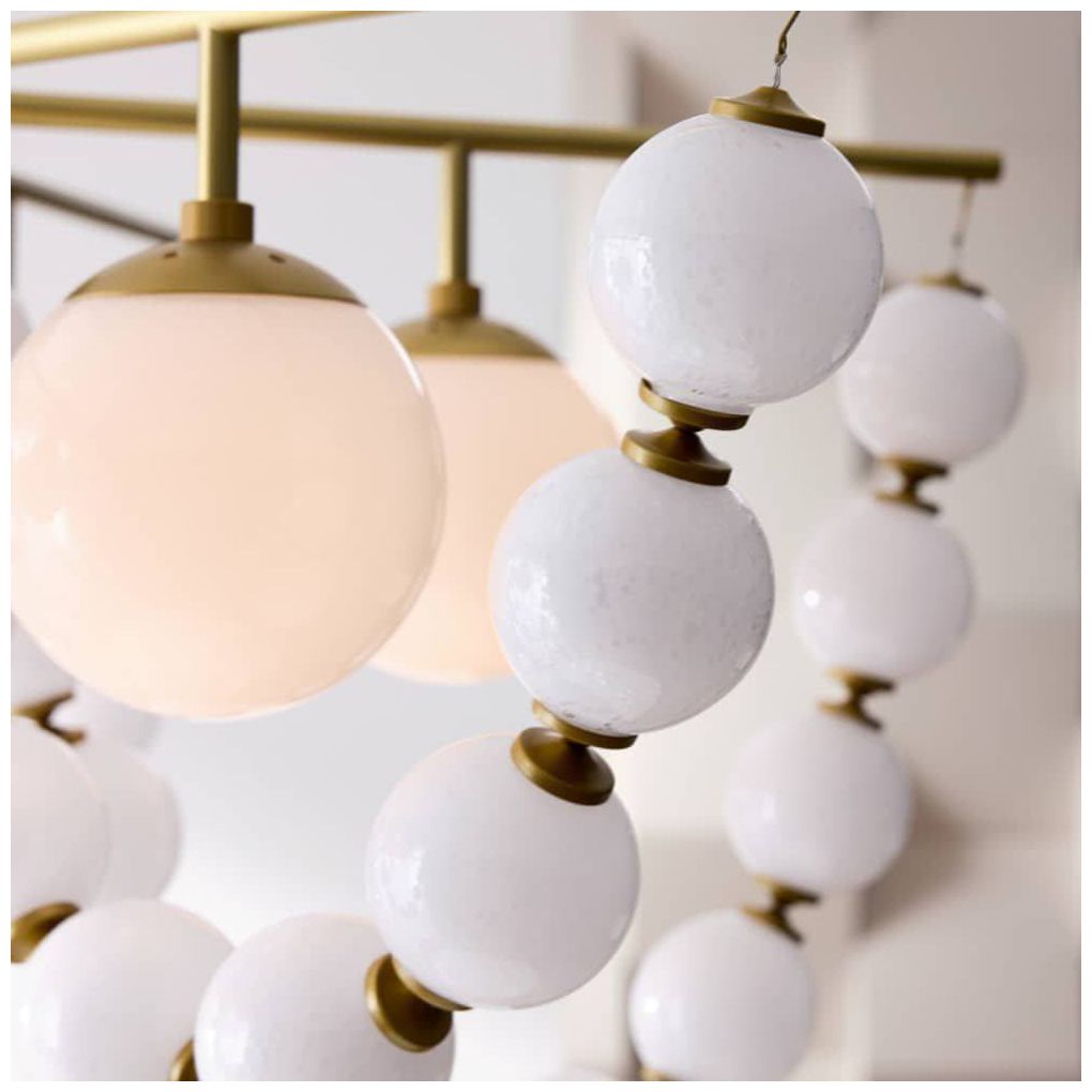 ArteriorsGenesis Chandelier 42" Opal Antique Brass
